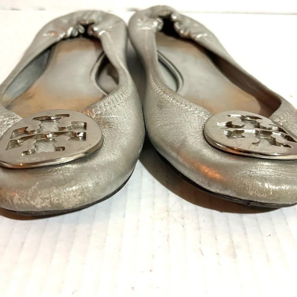 Tory Burch Metallic Silver  ballet flats round toe